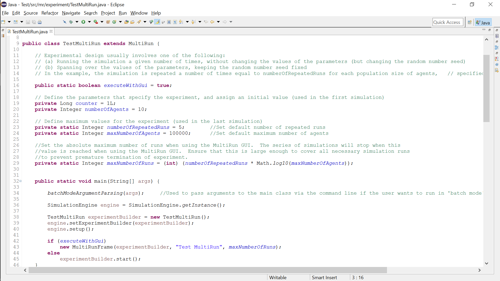 JAS-mine MultiRun template