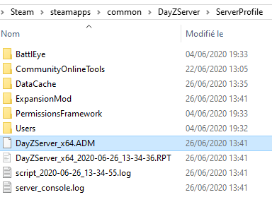 ADM file in server profile