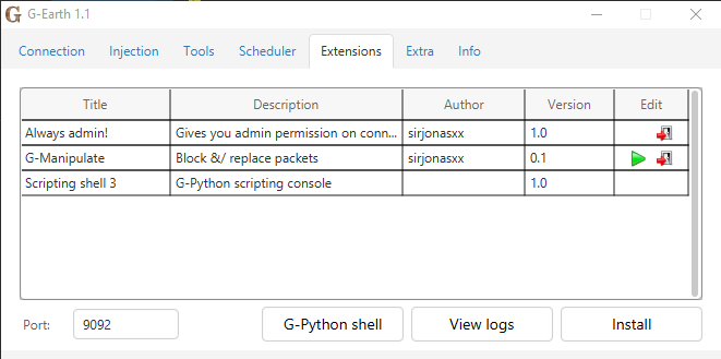 G-Python shell extension