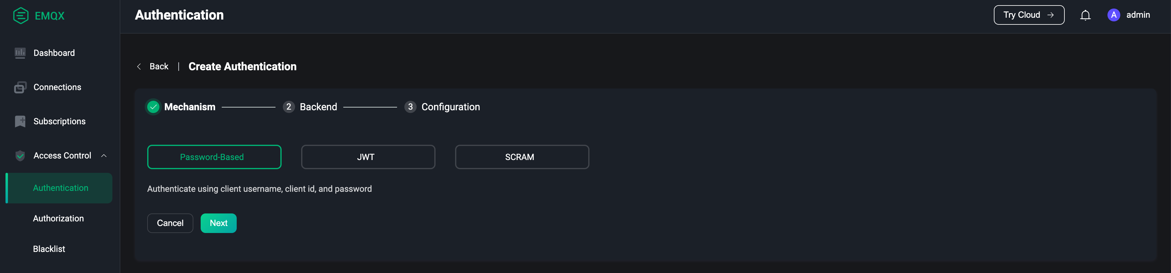 MQTT Authentication Password-Based