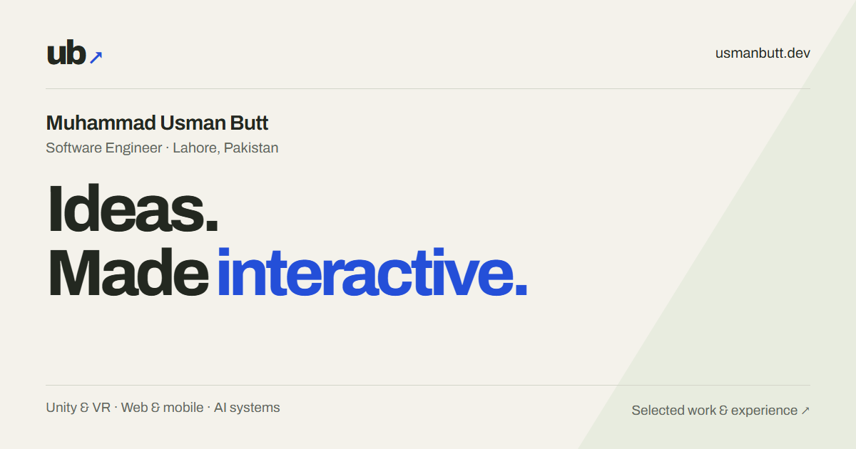 Muhammad Usman Butt — Software Engineer. Ideas made interactive.