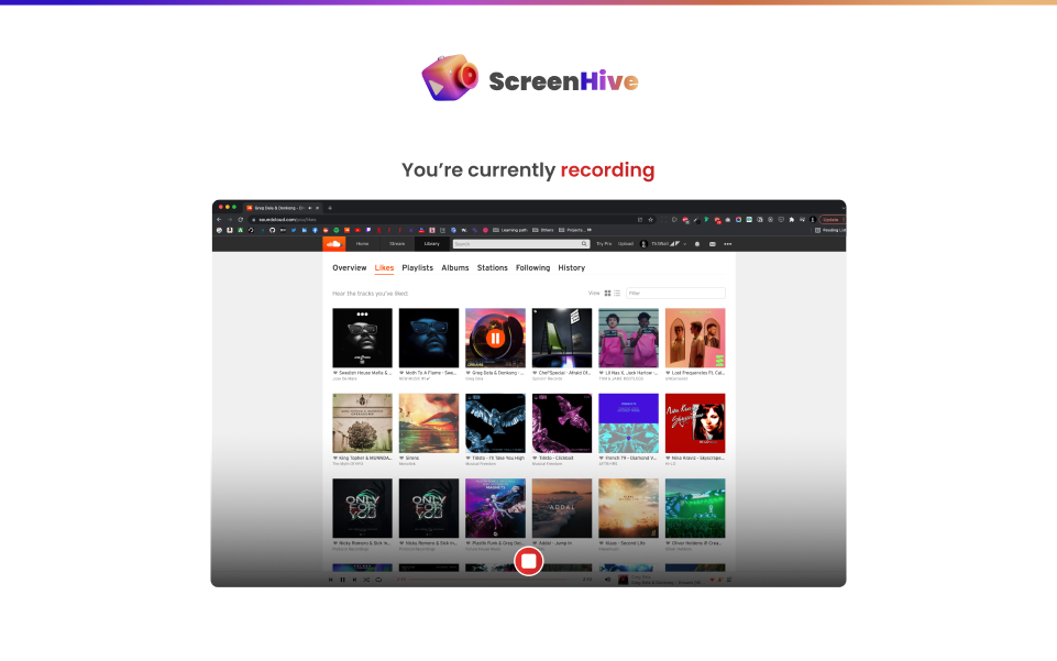 Screenshot of ScreenHive Active Recording