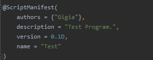 Manifest Code Example