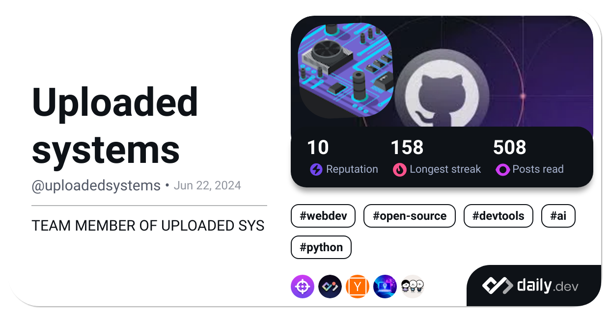 Uploaded systems's Dev Card