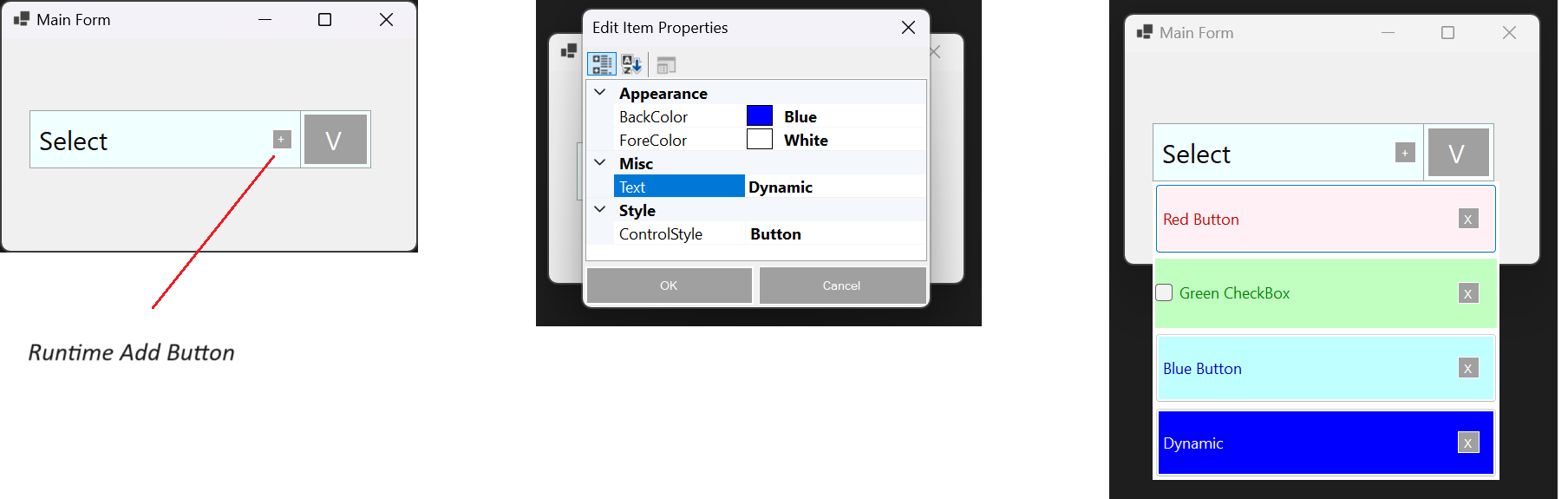runtime editing with property grid