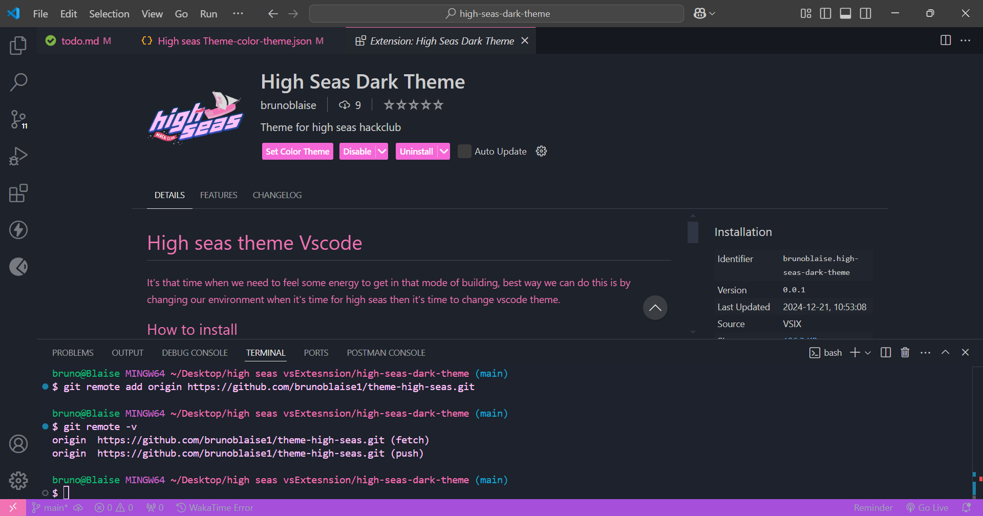 High seas dark theme new