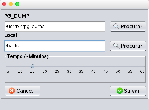 Configuração de Backup.