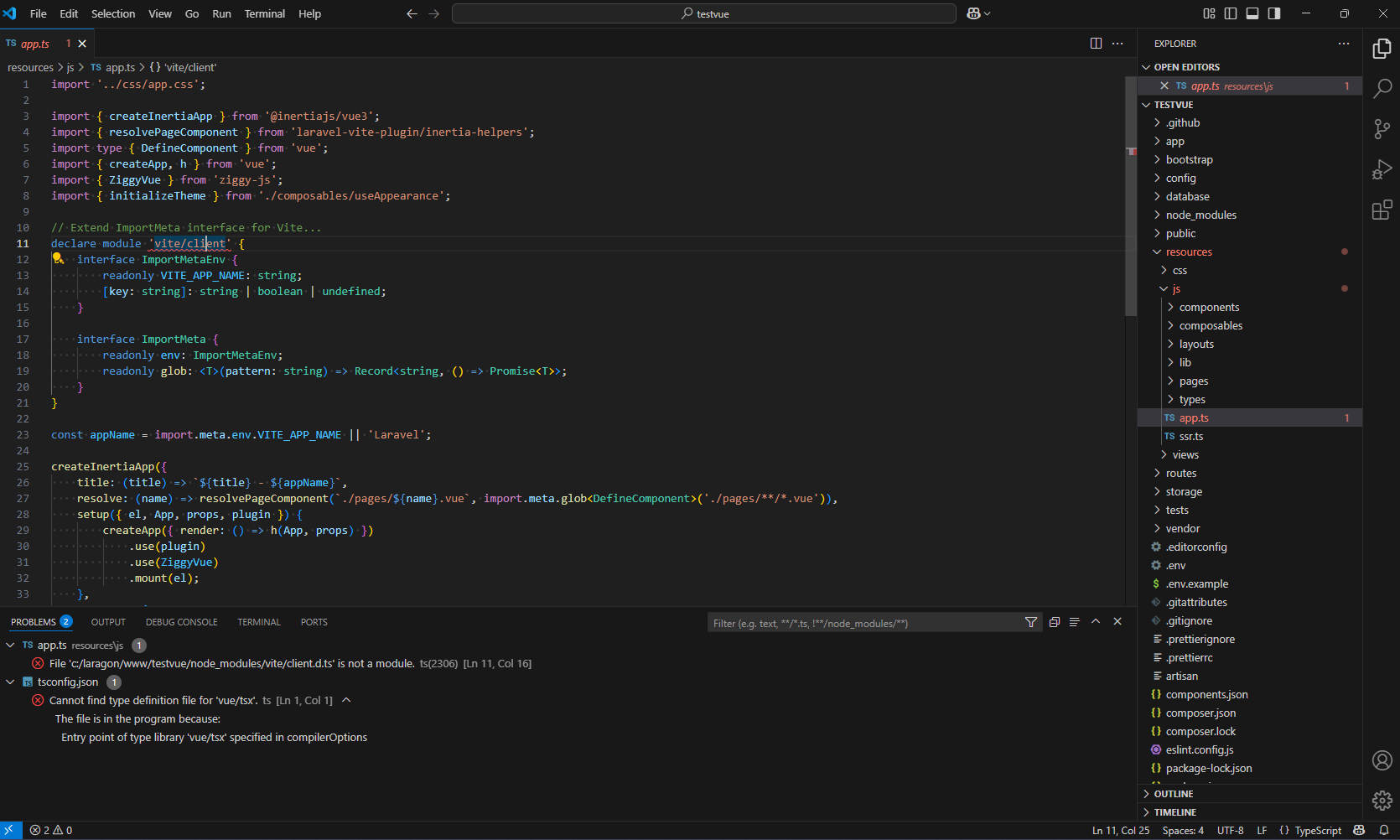 Full screen view of identified problems on the page