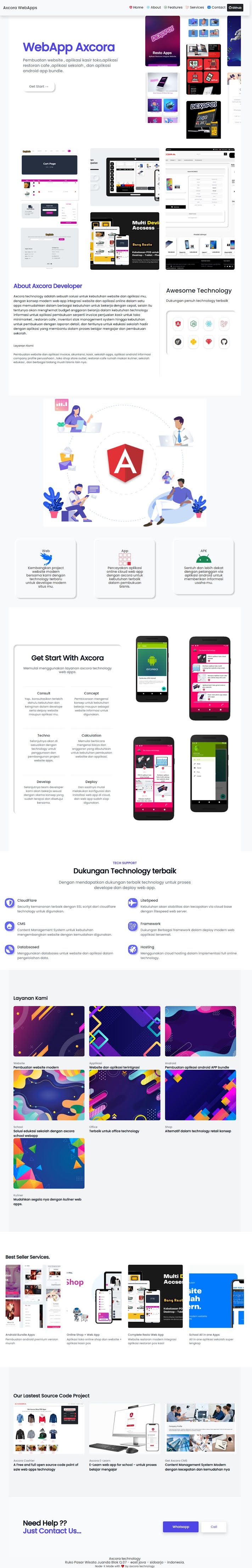 node cms website landing page free download gratis source code