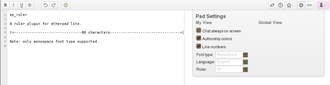 GitHub - iquidus/ep_ruler: ruler plugin for etherpad lite · GitHub
