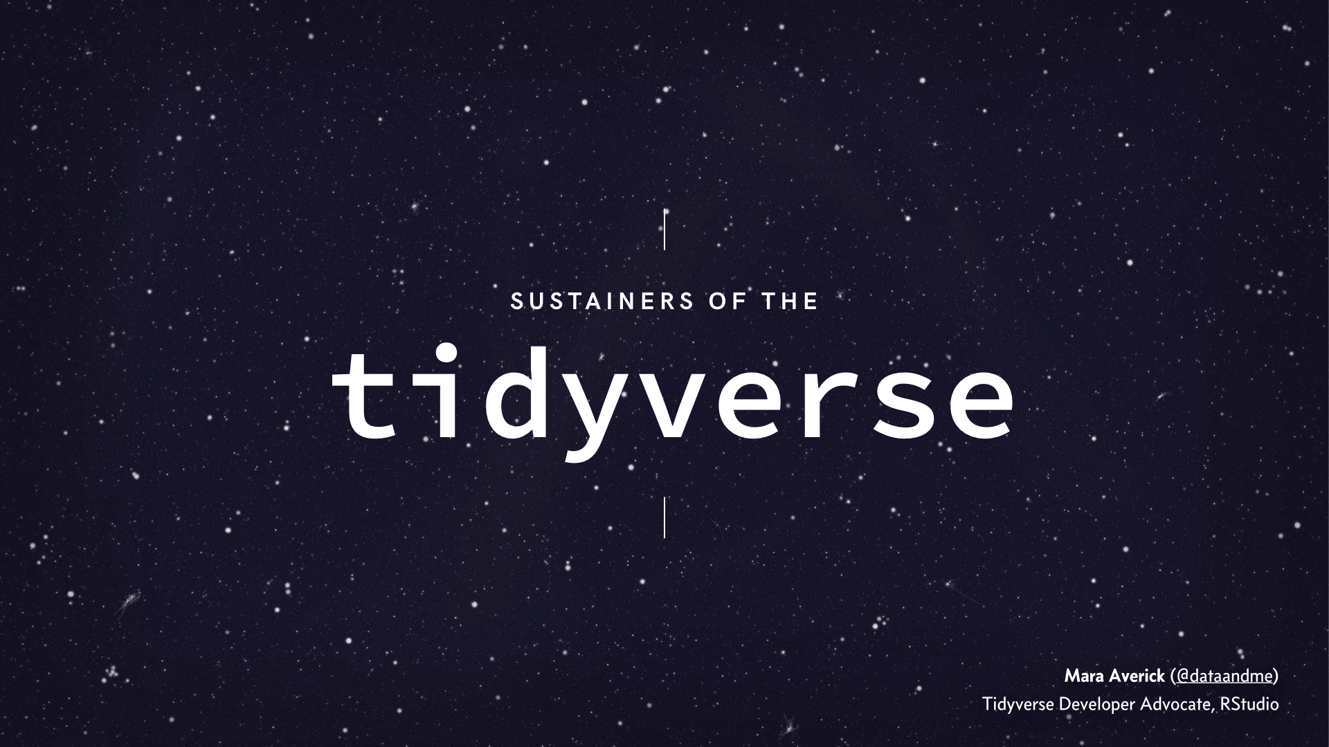 Sustainers of the tidyverse cover slide