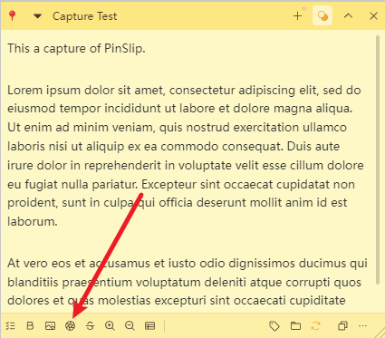 The screenshot button on the toolbar