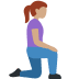 Woman kneeling facing right: medium skin tone