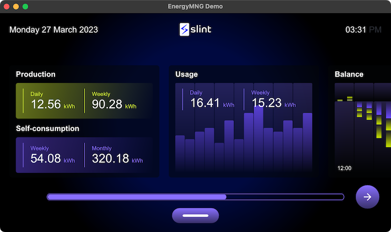 Screenshot of the Energy Monitor Demo