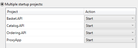 Configure Startup projects