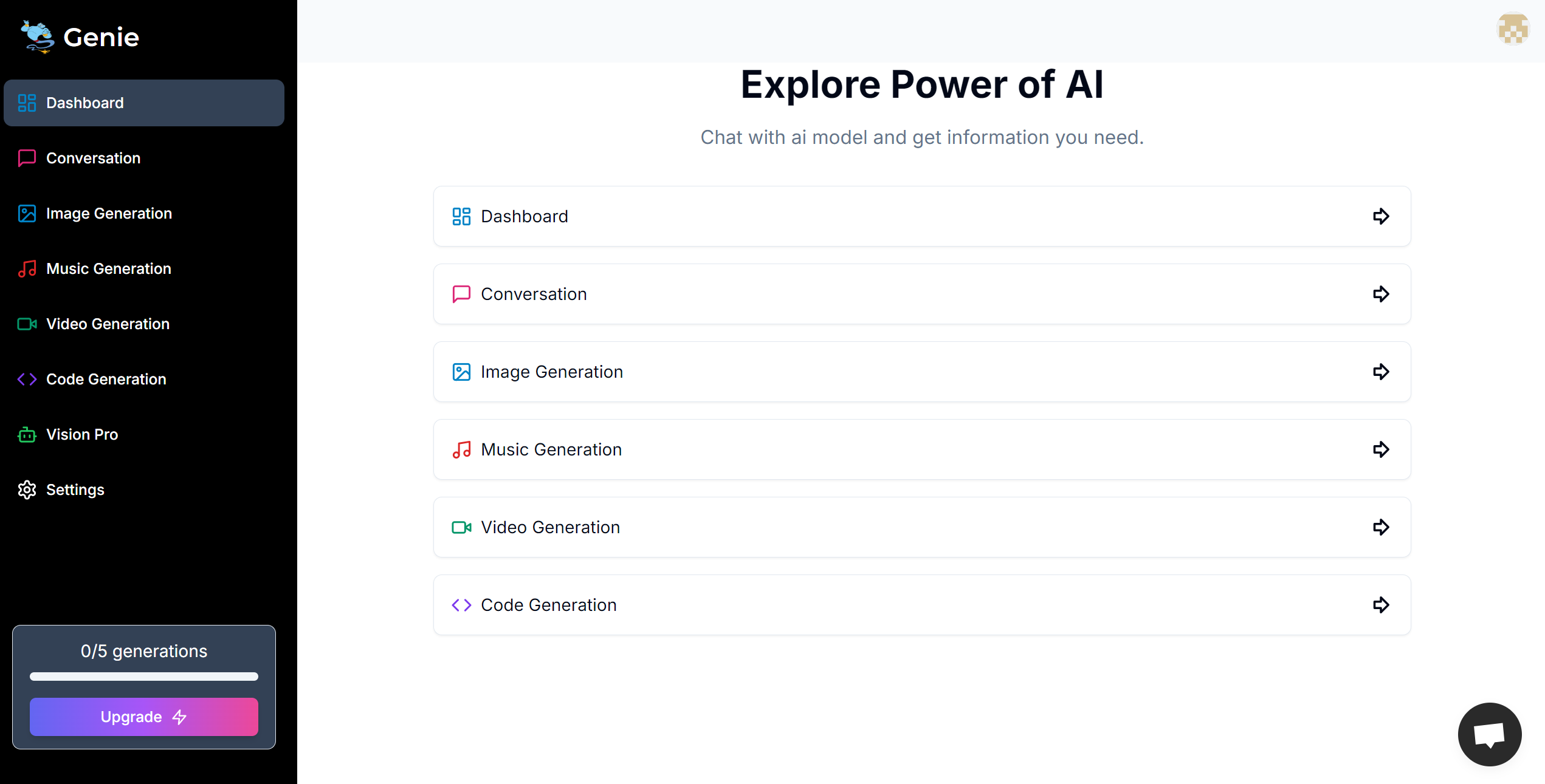 AI Genie Dashboard