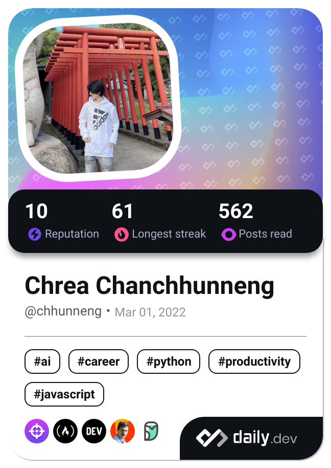 Chrea Chanchhunneng's Dev Card