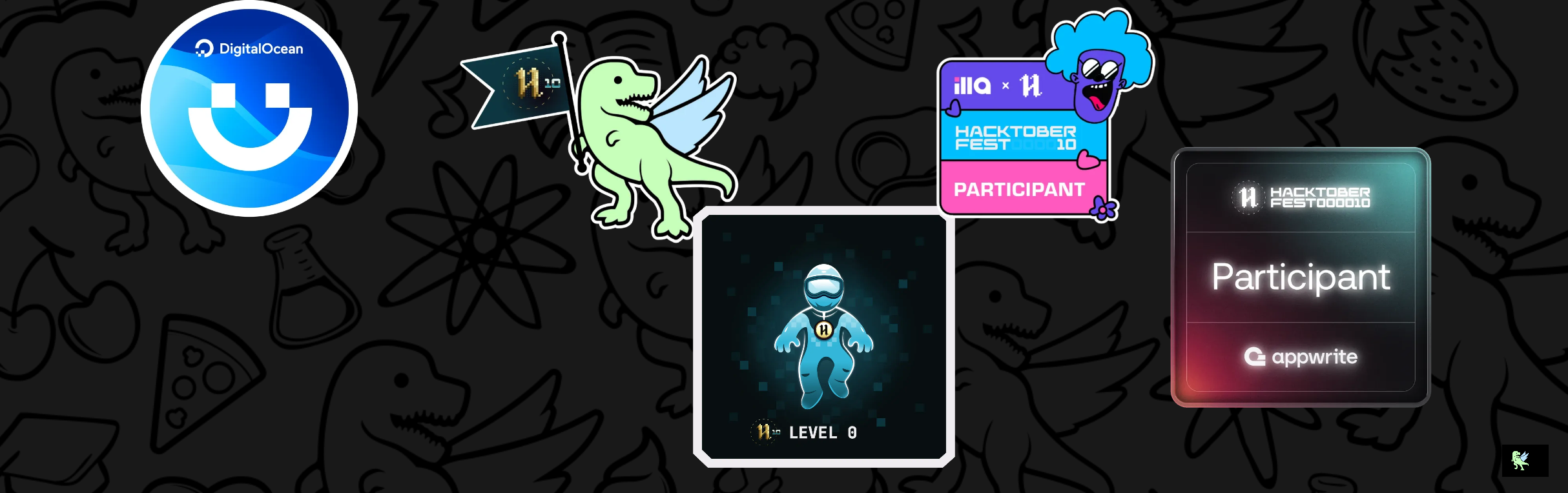 An image of @shensandaru's Holopin badges, which is a link to view their full Holopin profile