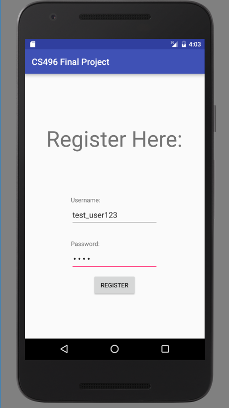 Register Screen