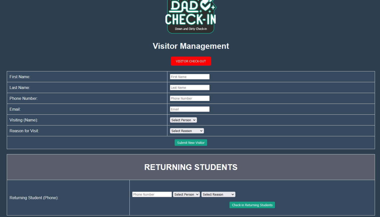 dadCHECKIN main page image