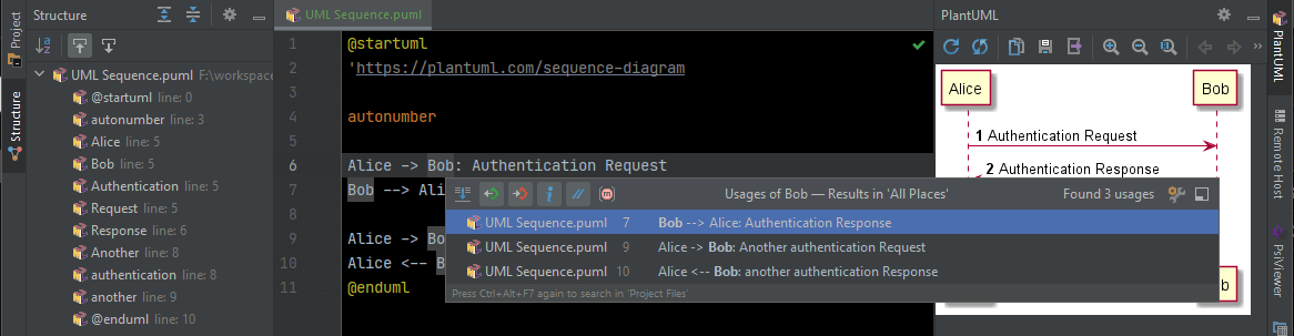 PlantUML integration