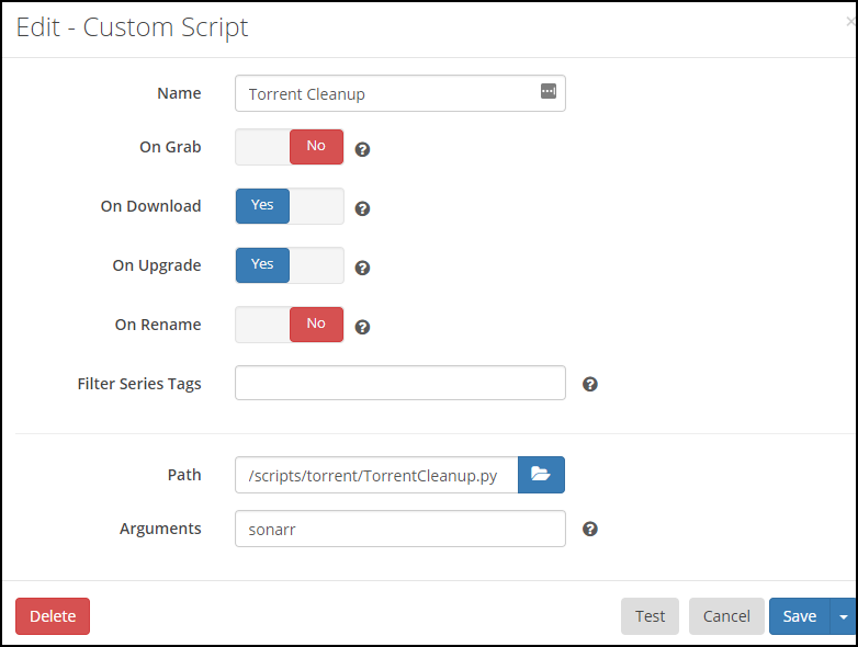 Sonarr Torrent Cleanup Script CloudBox