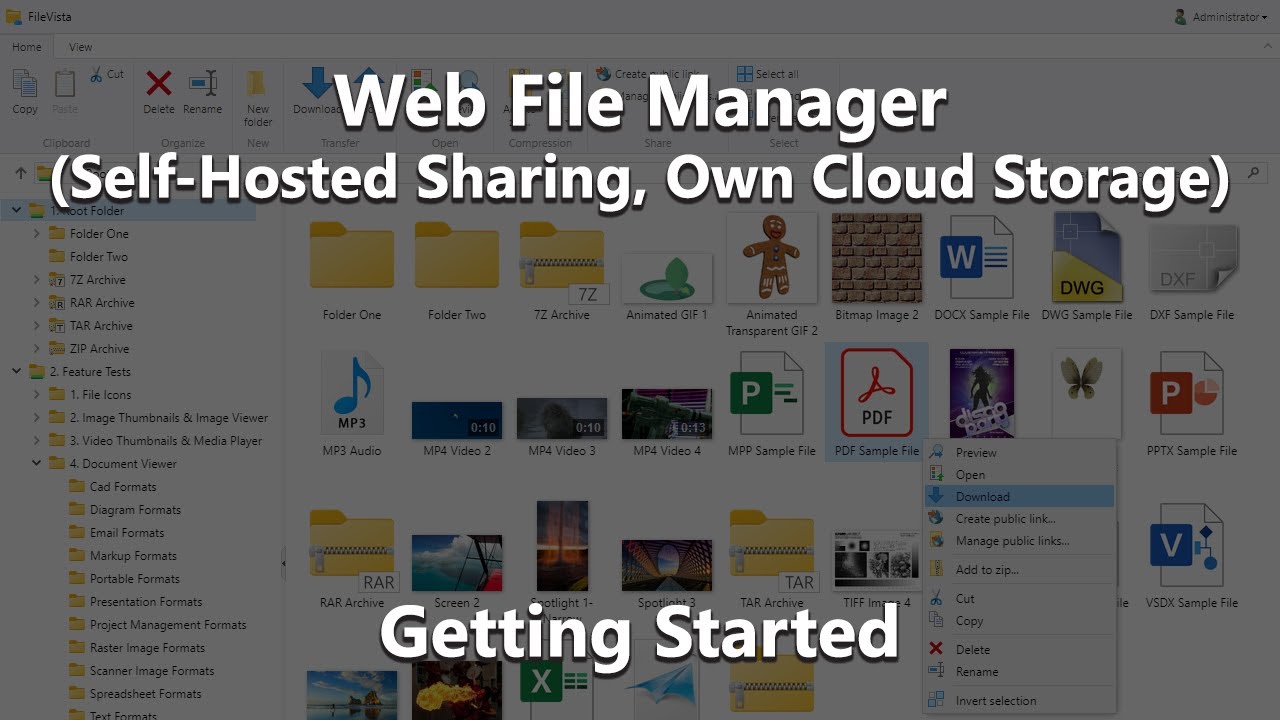 Web File Manager Self Hosted File Sharing, Own Cloud Storage - Getting Started