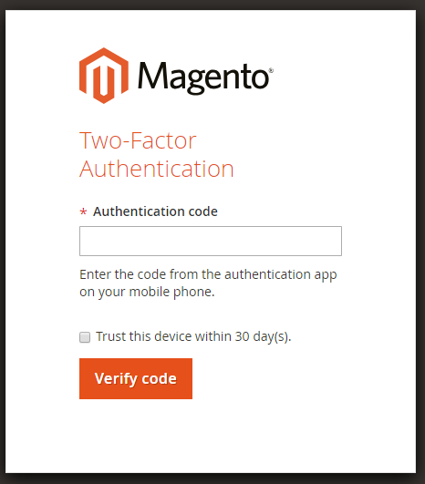 Magento 2 Two Factor Authentication