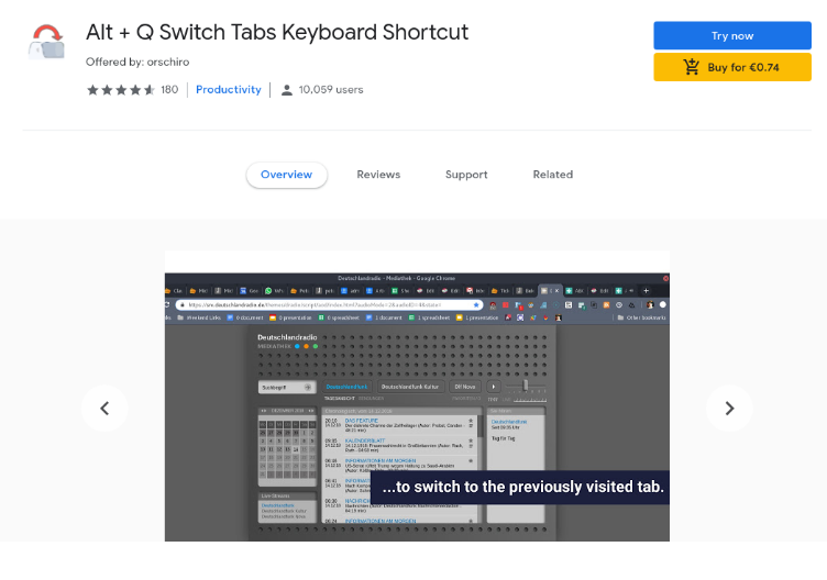 Alt + Q Switch Tabs Keyboard Shortcut 