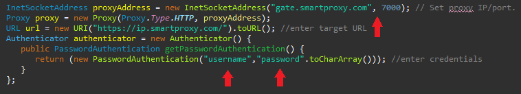 smartproxy java proxy username password authentication