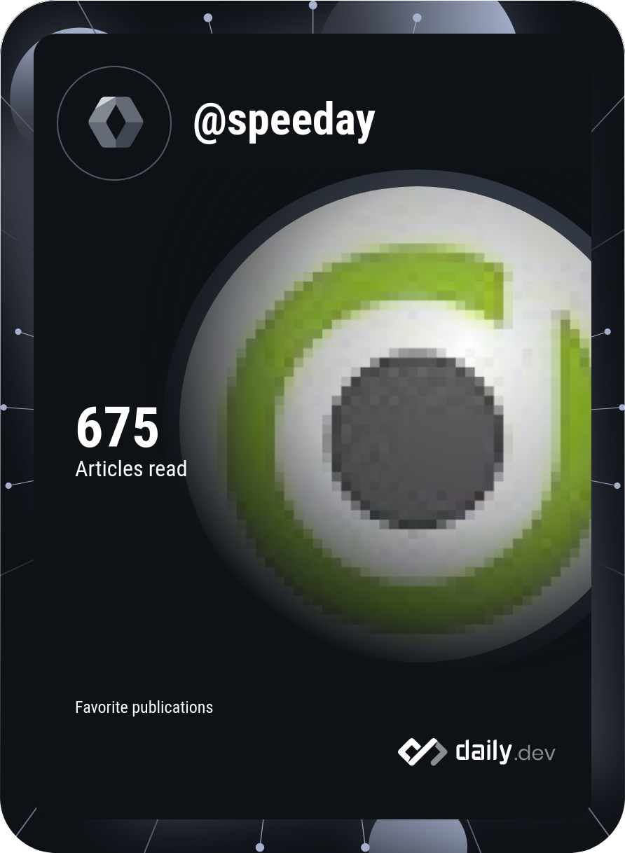 Speeday's Dev Card