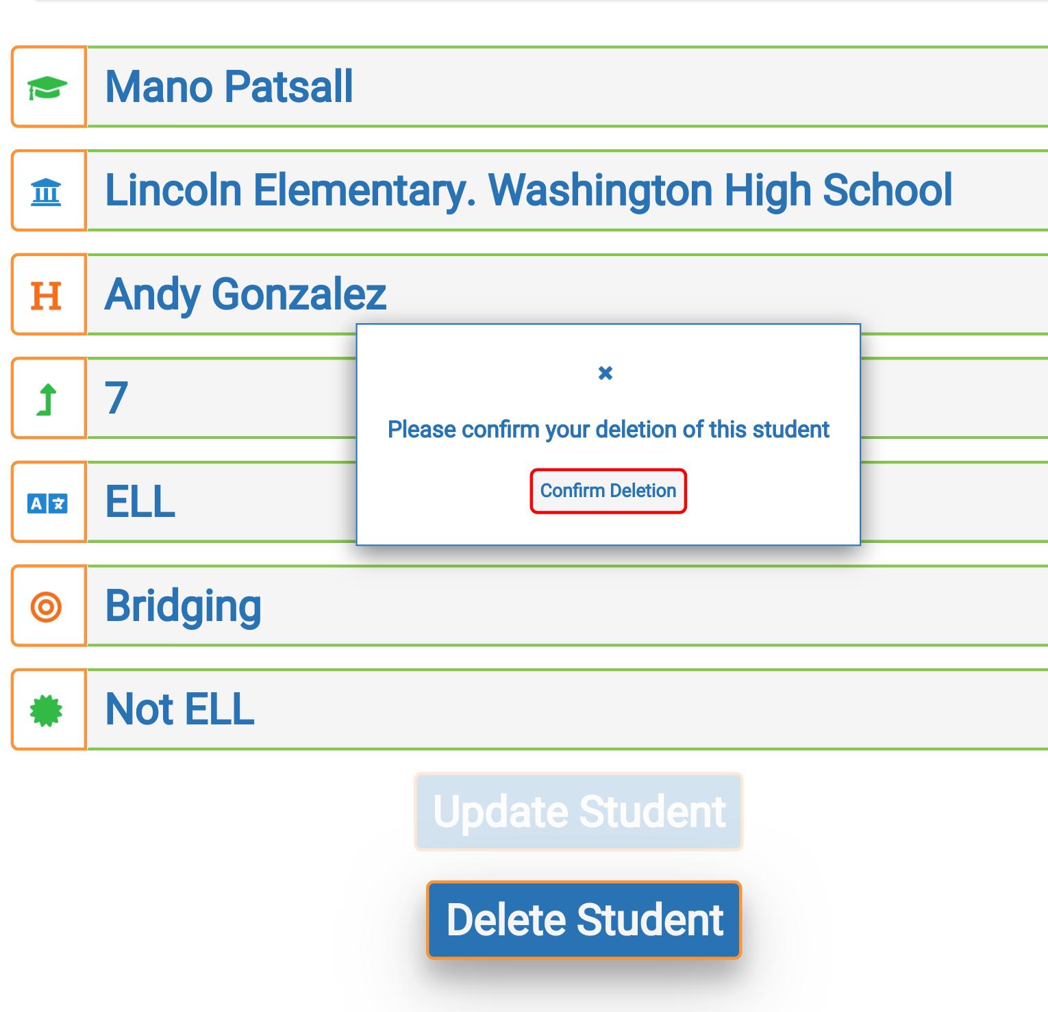 educationELLy Delete Confirmation Modal