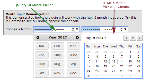 Month Picker Demo Image