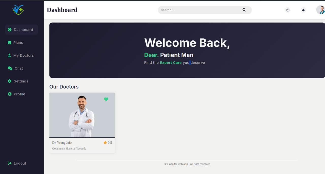 Medical web app preview image