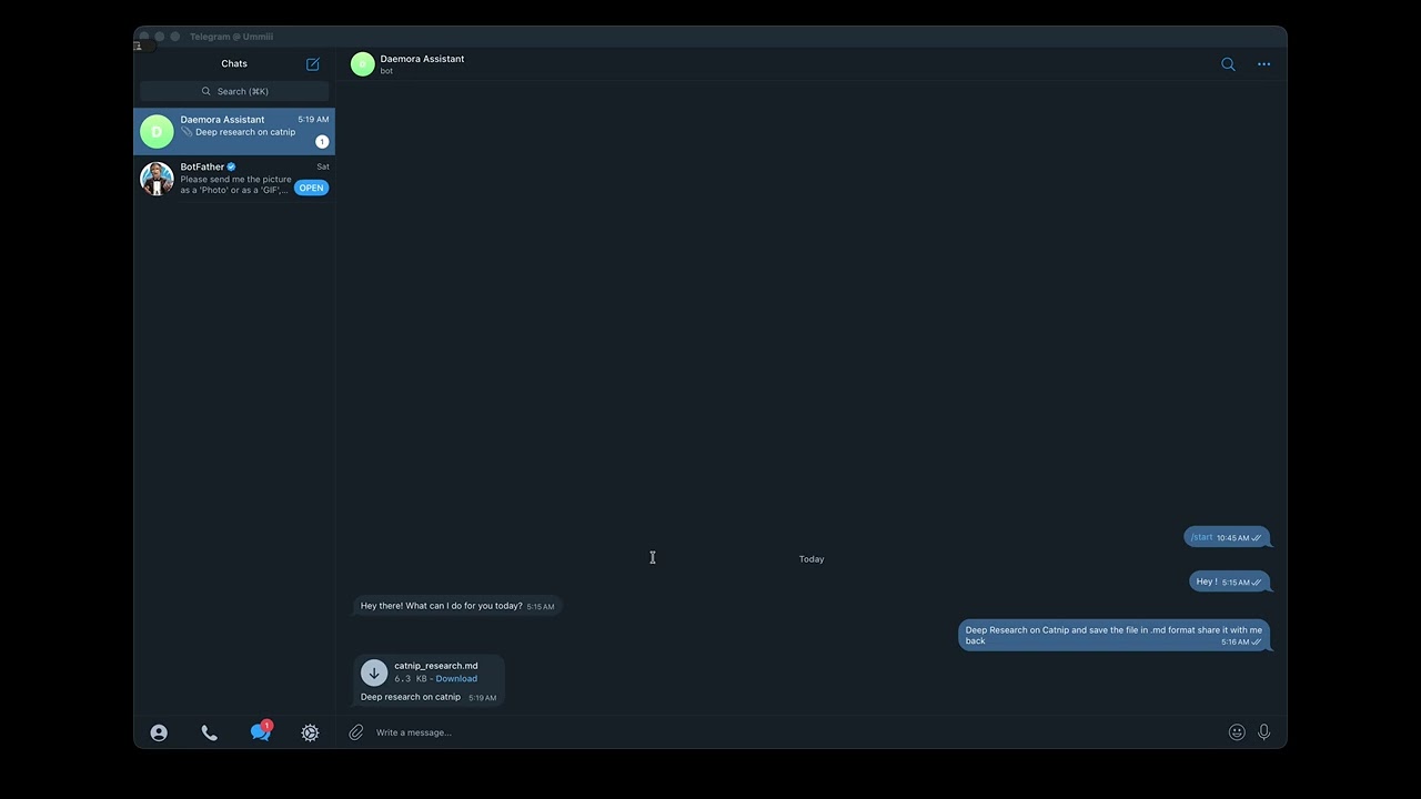 Demo 2 - Research + Save + Telegram
