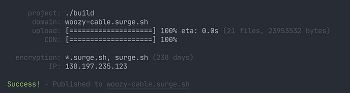 Deploy on Surge.sh success!