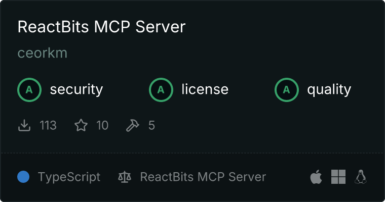 ReactBits Server MCP server