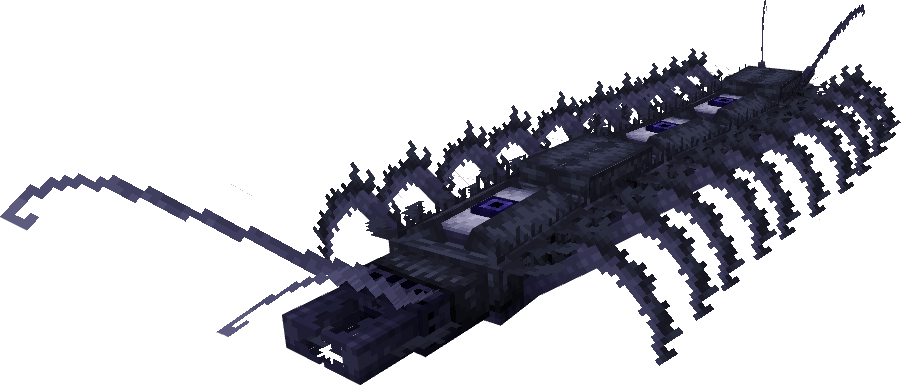 A bluish purple centipede with eyes on its back