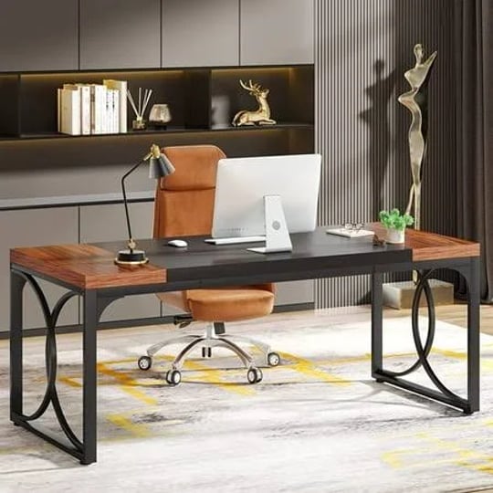 tribesigns-63-inch-large-office-executive-desk-industrial-walnut-black-workstation-brown-1