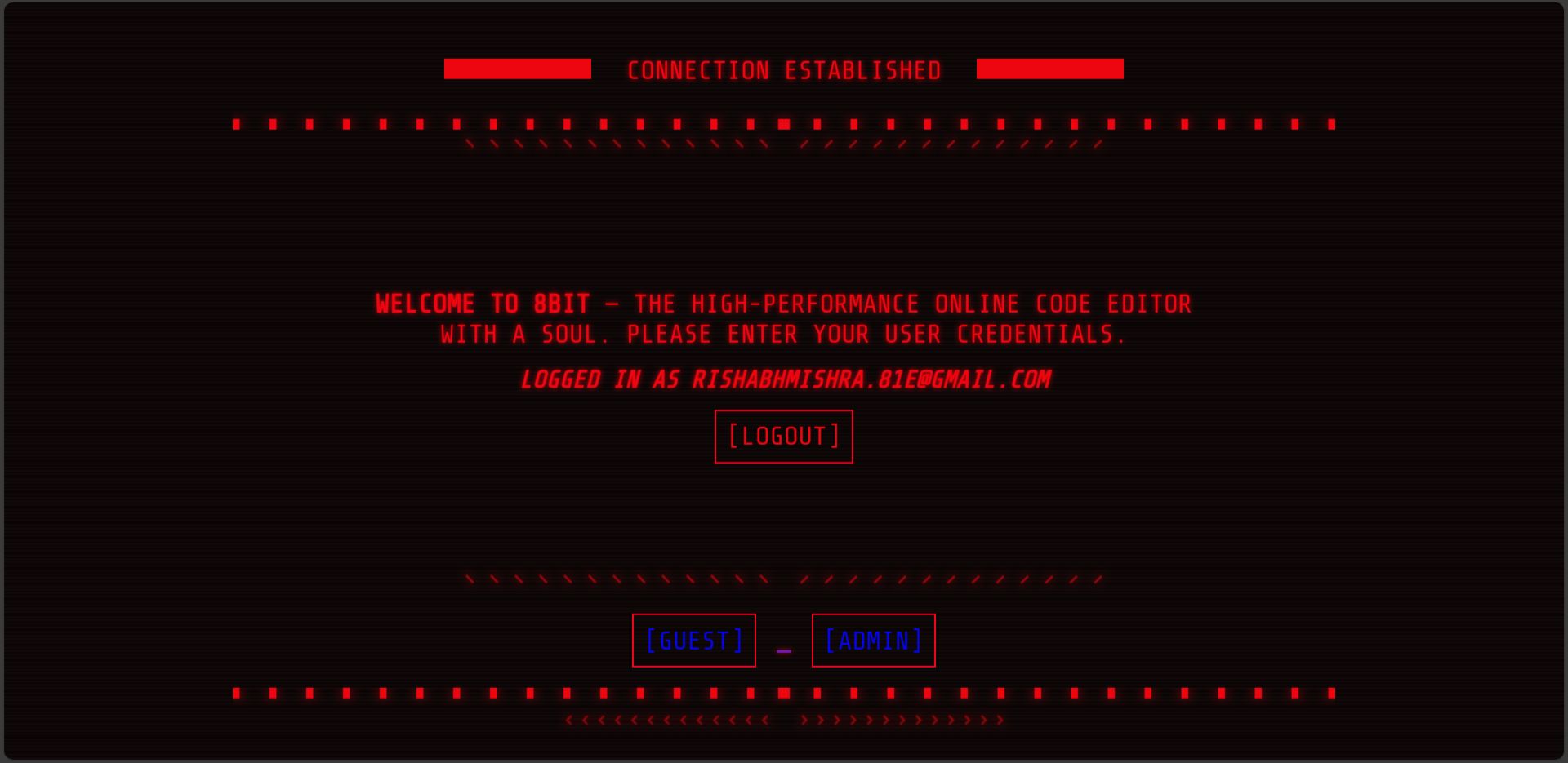 Screenshot of Login Page