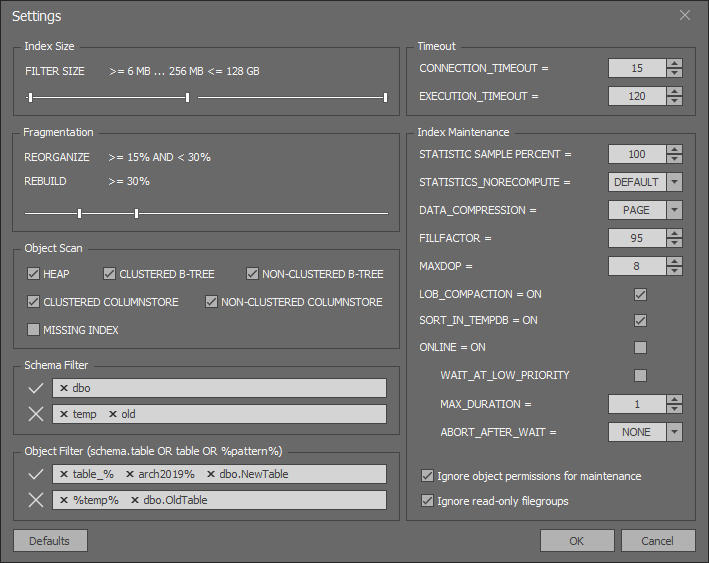 SQL Index Manager