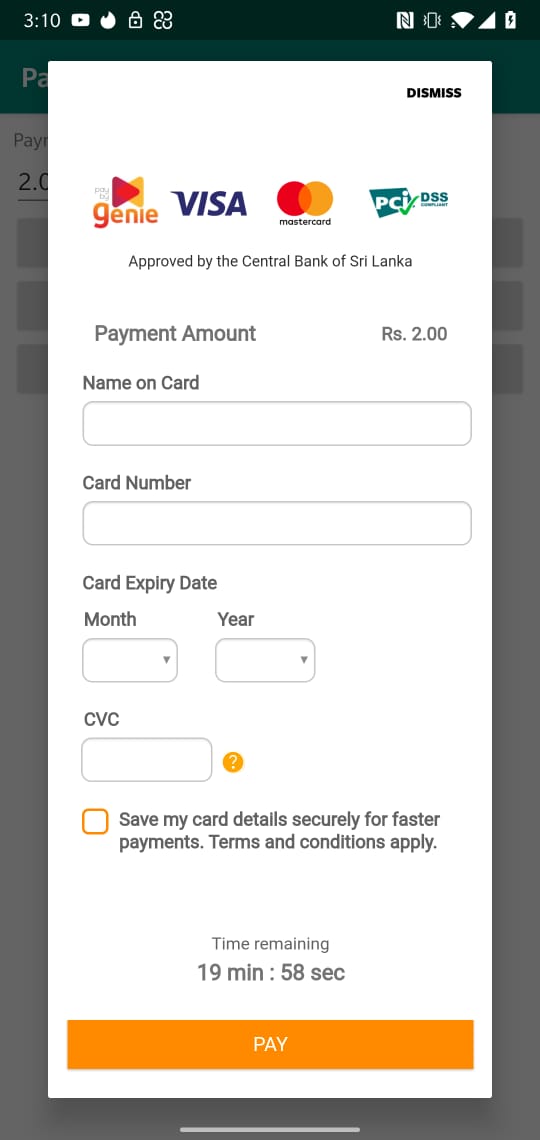 Payment Screen