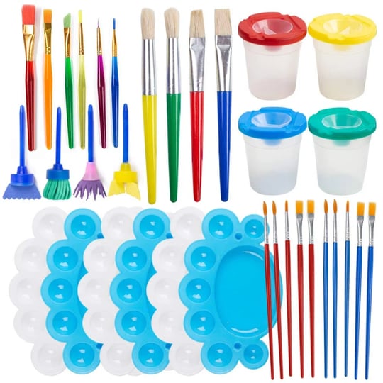 bigotters-painting-tool-kit-34pcs-paint-supplies-include-paint-cups-with-lids-palette-tray-multi-siz-1