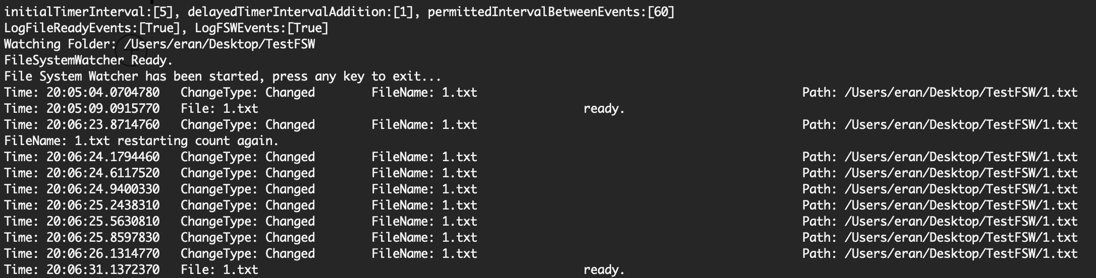 (Figure 1) program output