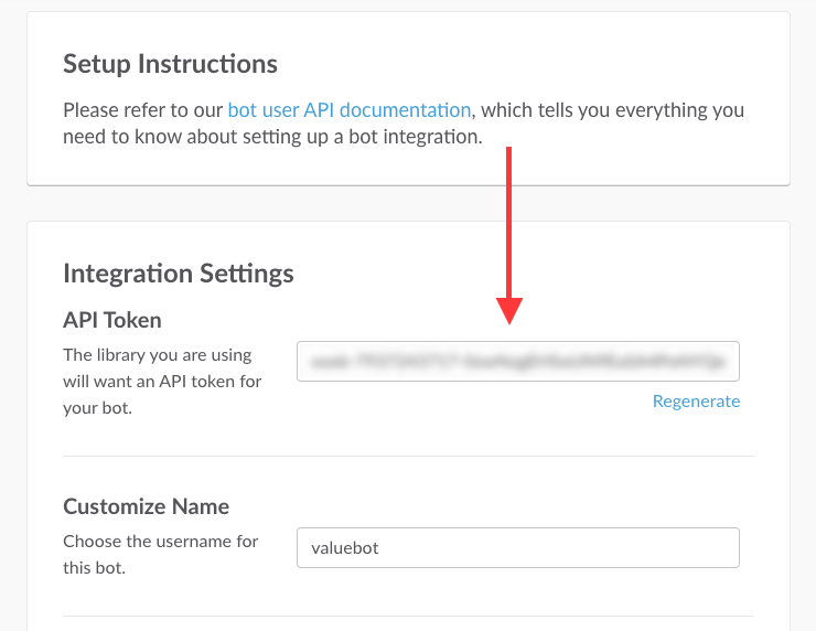 Slack Bot API Token