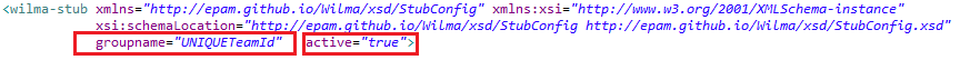 wilma-stub with groupname and active attributes
