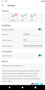 Settings page - Light theme