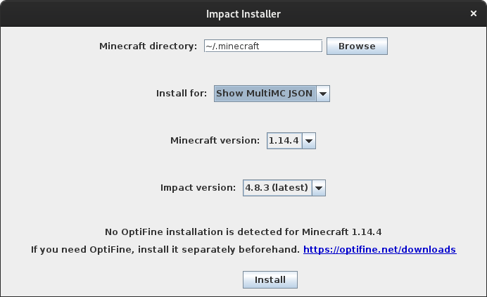 Impact Installer screenshot