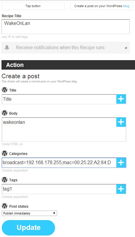 IFTTT Configuration