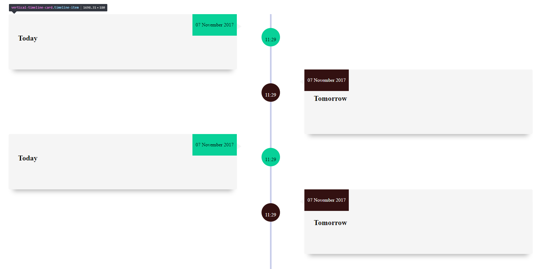 Angular Colored Timeline